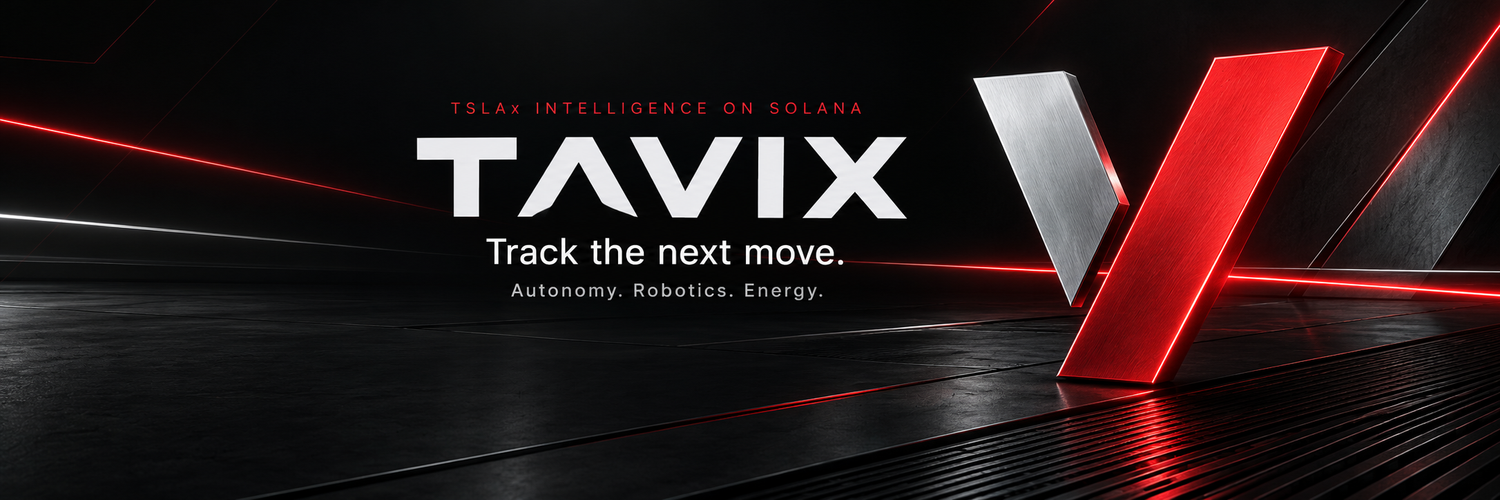 TAVIX social banner in red, black and silver